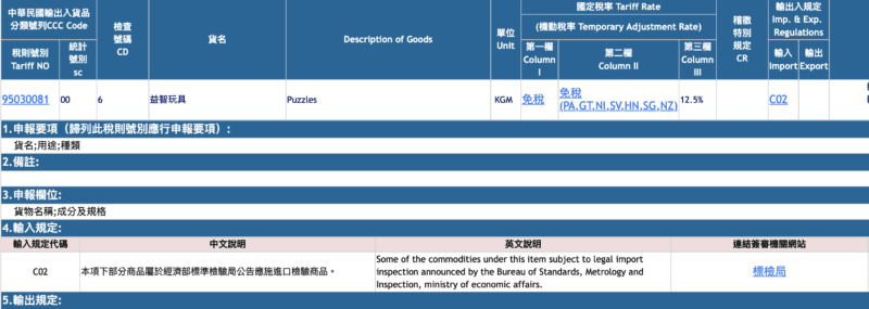 益智玩具的輸入規定
