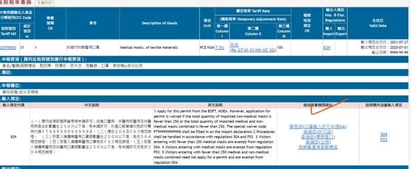口罩進口規範範例